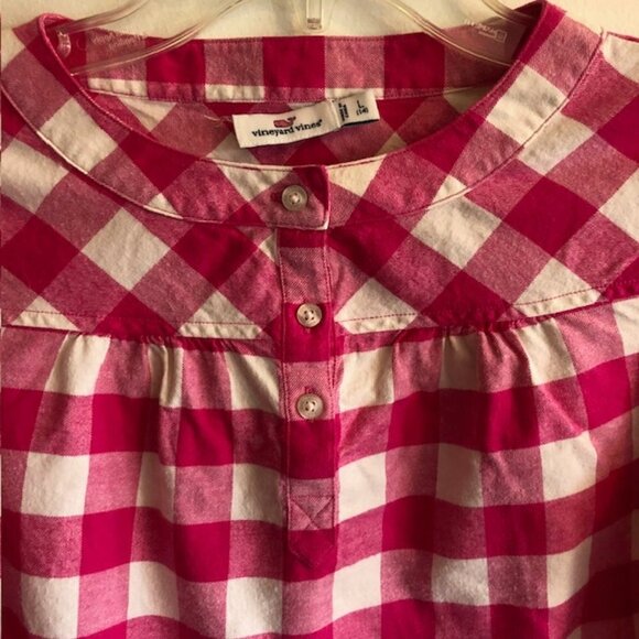VINEYARD VINES Girls Pink Check Long Sleeve Top L - Picture 2 of 15